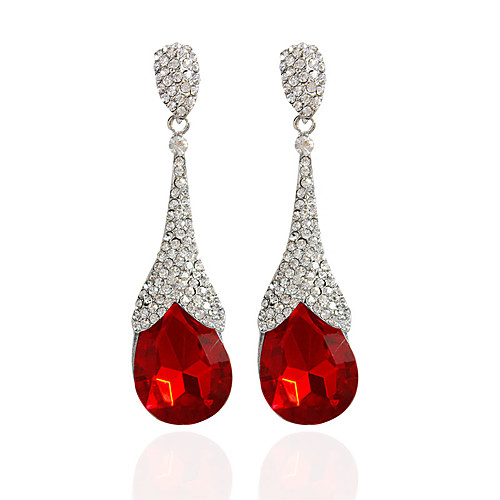 

Women's Drop Earrings Hoop Earrings Regular Rhinestone Earrings Jewelry Red / Green / Blue For Wedding Party Casual 1pc