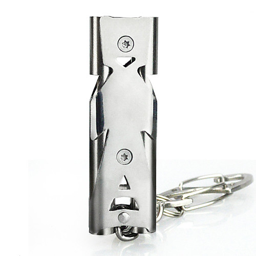 

Survival Whistle Whistle Steel Stainless Hiking Camping Outdoor Travel Silver Gray
