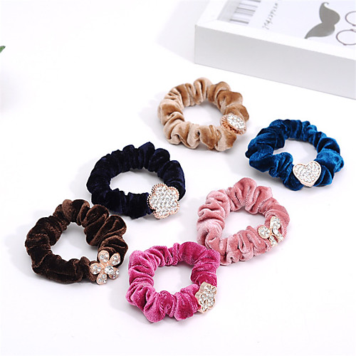 

south korea water diamond head trim velvet hair ring rope rope rope with a drill bit mixed with flowers 10pcs