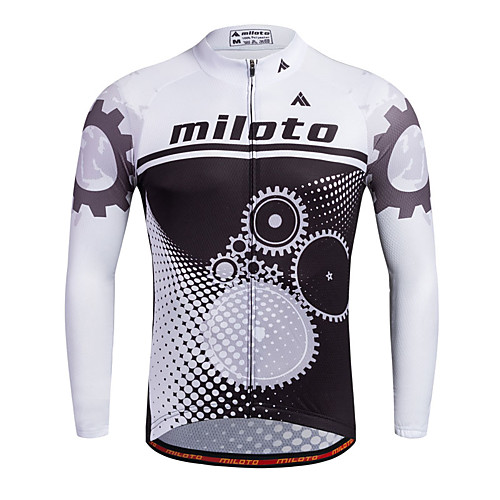 

Miloto Men's Long Sleeve Cycling Jersey Stripes Bike Shirt Sweatshirt Jersey Breathable Quick Dry Reflective Strips Sports 100% Polyester Clothing Apparel / Stretchy / Sweat-wicking