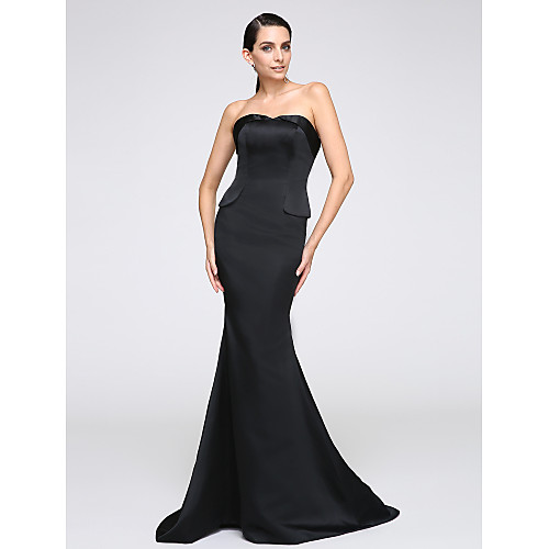 

Mermaid / Trumpet Formal Evening Dress Strapless Sleeveless Sweep / Brush Train Jersey with Pleats 2021