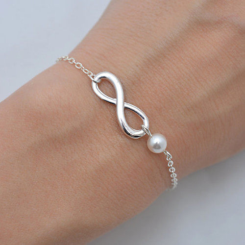 

Women's Pearl Chain Bracelet Twisted Double Infinity Friendship Ladies Simple Bohemian Basic Simple Style Pearl Bracelet Jewelry Gold / Silver For Christmas Gifts Wedding Party Birthday Daily