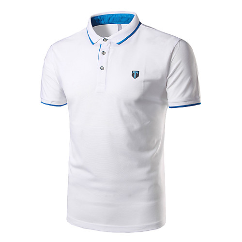 

Men's Polo Solid Colored Short Sleeve Daily Tops Cotton White Navy Blue Gray