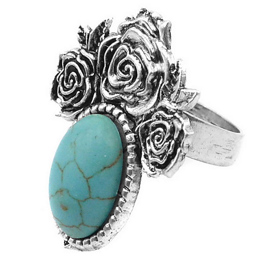 

Ring Turquoise Green Turquoise Alloy Adjustable