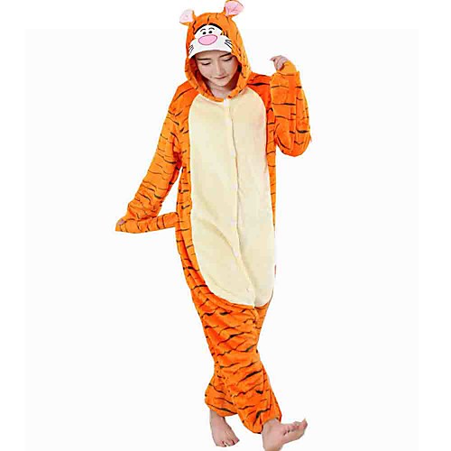 

Adults' Kigurumi Pajamas Tiger Onesie Pajamas Flannel Toison Orange Cosplay For Men and Women Animal Sleepwear Cartoon Festival / Holiday Costumes / Leotard / Onesie / Leotard / Onesie