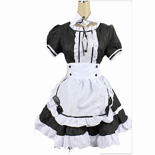 

Maid Costume Cosplay Costume Women's Christmas Halloween Carnival Festival / Holiday Cotton Black / White Carnival Costumes Solid Colored