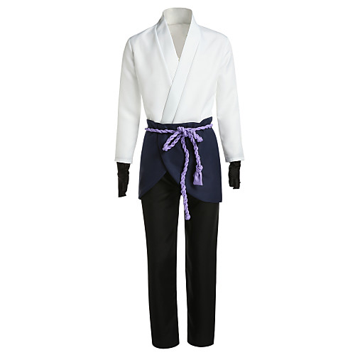

Inspired by Naruto Sasuke Uchiha Anime Cosplay Costumes Japanese Cosplay Suits Patchwork Long Sleeve Coat Pants Gloves For Men's / Waist Accessory / Belt / Waist Accessory / Belt