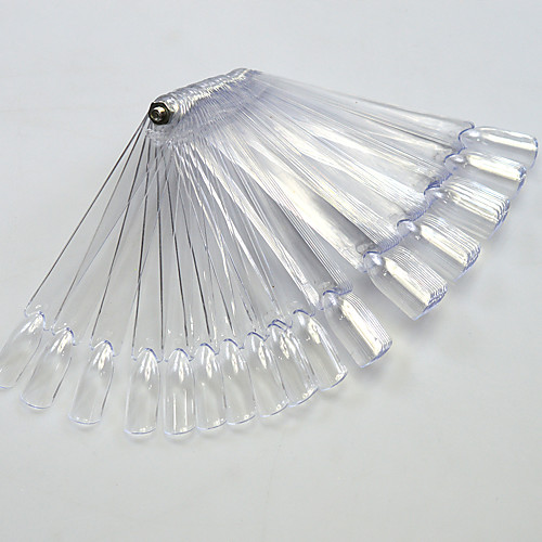 

50pcs False Nail Tips Fan Shaped Fake Nail Art Tips Polish UV Gel Sticker Decoration Practice Display Stick Salon Tools