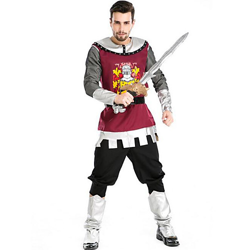 

Gladiator Cosplay Costume Party Costume Men's Christmas Halloween Carnival Festival / Holiday Polyester Men's Easy Carnival Costumes Patchwork / Coat / Belt / Coat / Belt
