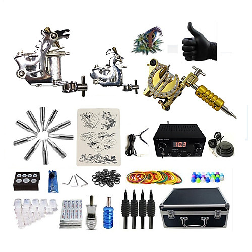 

BaseKey Professional Tattoo Kit Tattoo Machine - 3 pcs Tattoo Machines, Professional 20 W LED power supply 2 steel machine liner & shader / 1 alloy machine liner & shader / Case Included