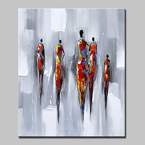 

Oil Painting Hand Painted Vertical Abstract People Modern European Style Stretched Canvas