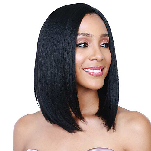 

Synthetic Wig Straight Straight Wig Short Natural Black Synthetic Hair Women's Black