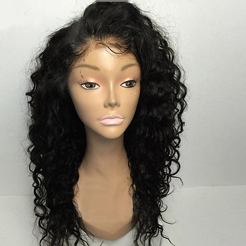 

8a 8-30inch Human Hair glueless lace front wigs curly natural black color brazilian human hair lace wigs for women with baby hair natural hairline Bleached Knots