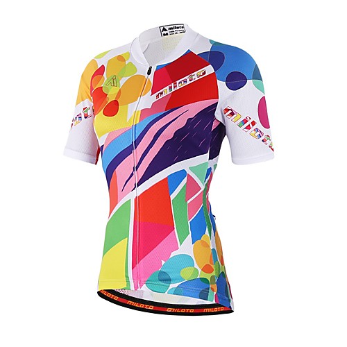 

Men's Women's Short Sleeve Cycling Jersey Coolmax Rainbow Bike Jersey Top Mountain Bike MTB Road Bike Cycling Sweat-wicking Sports Clothing Apparel / Stretchy