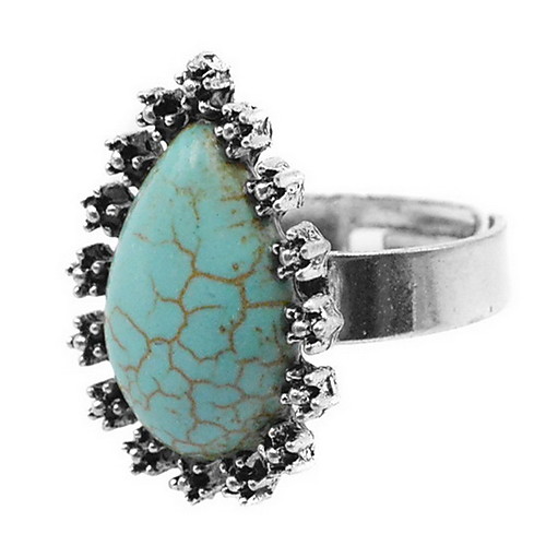 

Ring Turquoise Green Turquoise Alloy Adjustable