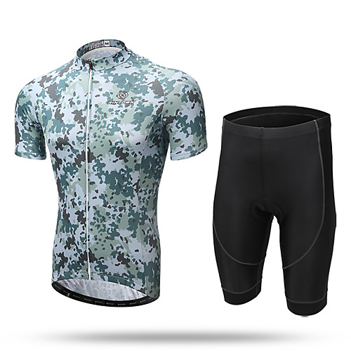 

XINTOWN Men's Short Sleeve Cycling Jersey with Shorts Yellow Animal Bike Shorts Jersey Clothing Suit Breathable 3D Pad Quick Dry Reflective Strips Sweat-wicking Sports Elastane Animal Clothing Apparel