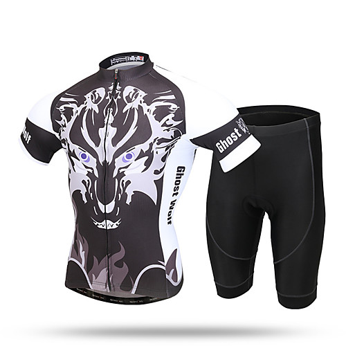 

XINTOWN Men's Short Sleeve Cycling Jersey with Shorts Gray Bike Shorts Pants / Trousers Jersey Breathable Quick Dry Ultraviolet Resistant Back Pocket Limits Bacteria Sports Lycra Clothing Apparel