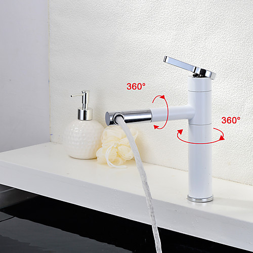 

Contemporary Art Deco/Retro Centerset Rotatable Ceramic Valve Single Handle One Hole Painting, Bathroom Sink Faucet