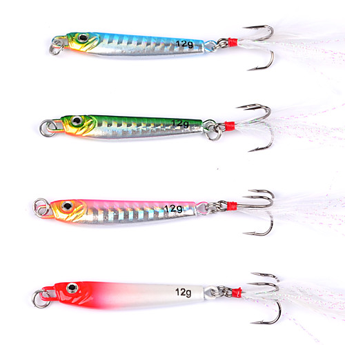 

4 pcs Fishing Lures Jigs Pencil Metal Bait Fast Sinking Bass Trout Pike Sea Fishing Bait Casting Spinning Metal / Jigging Fishing / Freshwater Fishing / Bass Fishing / Lure Fishing / General Fishing