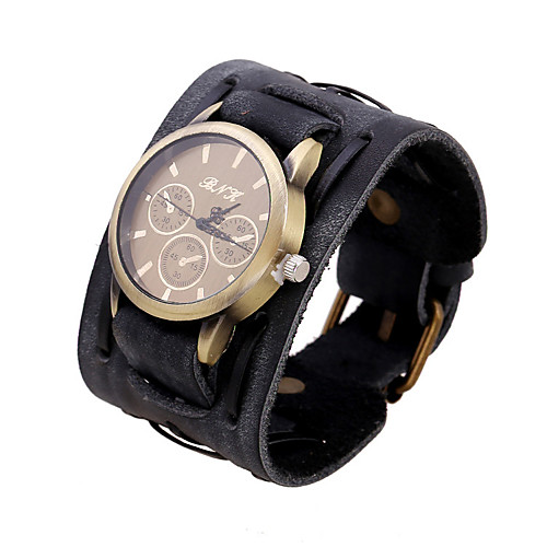 

Unisex Fashion Watch Leather Band Black / Brown