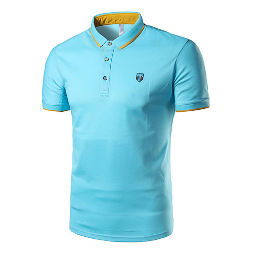 

Men's Polo Solid Colored Short Sleeve Daily Tops Cotton Streetwear White Light gray Navy Blue