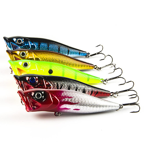 

5 pcs Fishing Lures Popper Sinking Bass Trout Pike General Fishing