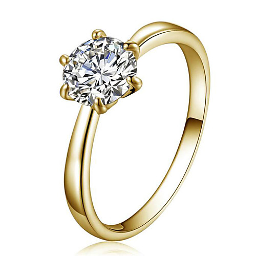 

Ring Crystal Solitaire Gold Crystal Zircon Cubic Zirconia Star Ladies Simple Style Fashion 7 8 9 / Women's / Imitation Diamond / Austria Crystal / Alloy