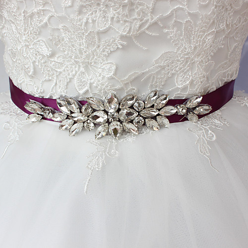 

Satin Wedding / Party / Evening / Dailywear Sash With Rhinestone / Beading Sashes