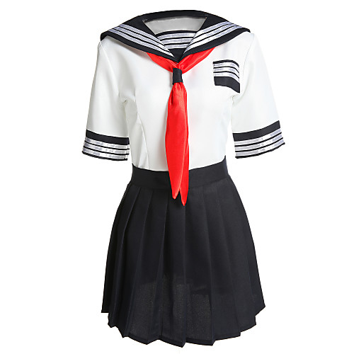 

Student / School Uniform Cosplay Costume Women's School Uniforms Christmas Halloween Carnival Festival / Holiday Polyester Blue / White Carnival Costumes Patchwork