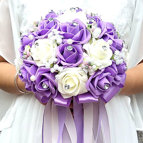 

Wedding Flowers Bouquets / Unique Wedding Décor Special Occasion / Party / Evening Bead / Rhinestone / Foam 9.84(Approx.25cm)