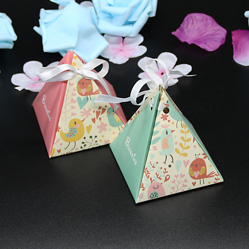 

Card Paper Favor Holder with Ribbons Favor Boxes - 50