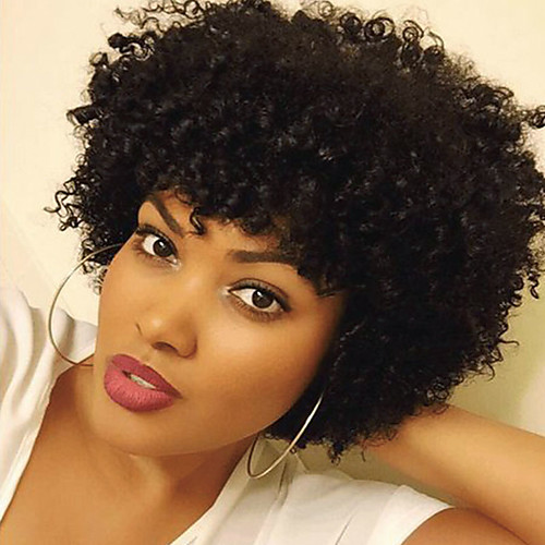 

Synthetic Wig Curly Afro Curly Afro Wig Short Medium Length Natural Black Synthetic Hair Women's African American Wig Black