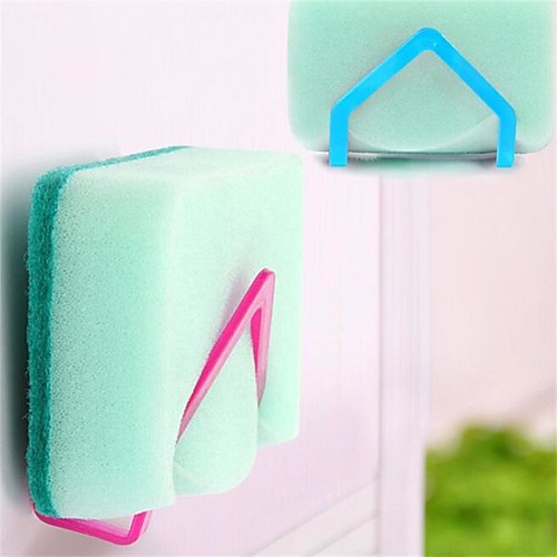

2Pcs Premium Qualified Dish Cloths Rack Suction Sponge Holder Clip Rag Storage Rack Random Color