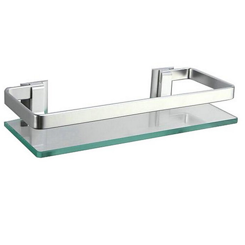 

Bathroom Shelf Contemporary Aluminum / Glass 1 pc - Hotel bath