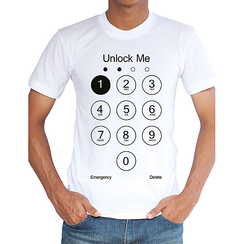 

Men's T shirt Graphic Letter Print Short Sleeve Daily Tops Basic White
