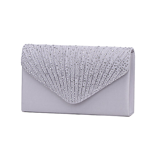 

Women's Bags Polyester Evening Bag Tri-fold Crystal / Rhinestone Party Wedding Event / Party Evening Bag Wedding Bags Handbags Wine Black Almond Silver