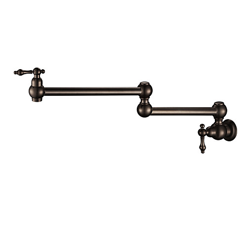 

Kitchen faucet - Two Handles One Hole Oil-rubbed Bronze Pot Filler Wall Mounted Antique Kitchen Taps