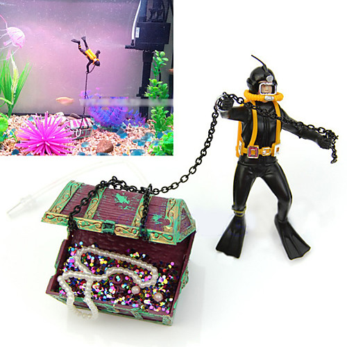 

Treasure Hunter Diver Action Figure Fish Tank Ornament Landscape Aquarium Decoration Accessories