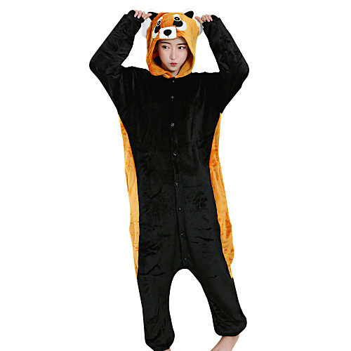 

Adults' Kigurumi Pajamas Cartoon Raccoon Onesie Pajamas Velvet Mink Orange Cosplay For Men and Women Animal Sleepwear Cartoon Festival / Holiday Costumes