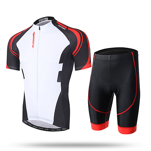 

XINTOWN Men's Short Sleeve Cycling Jersey with Shorts Lycra Black / Red Black / Yellow Black / White Bike Shorts Pants / Trousers Jersey Breathable Quick Dry Ultraviolet Resistant Back Pocket Limits