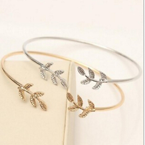 

Chain Bracelet Balance Leaf Fashion Stainless Steel Bracelet Jewelry Gold / Silver For Wedding Party