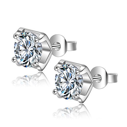 

AAA Cubic Zirconia Stud Earrings Sterling Silver Earrings Jewelry Silver For Wedding Party Daily Casual