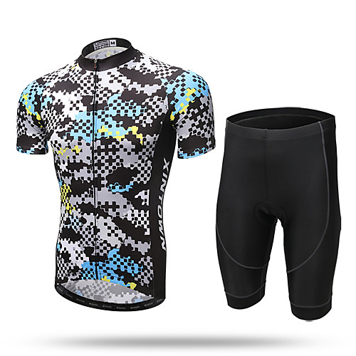 

XINTOWN Men's Short Sleeve Cycling Jersey with Shorts Yellow Animal Bike Shorts Jersey Clothing Suit Breathable 3D Pad Quick Dry Reflective Strips Sweat-wicking Sports Elastane Animal Clothing Apparel