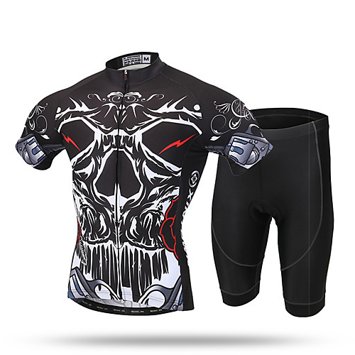 

XINTOWN Men's Short Sleeve Cycling Jersey with Shorts Black Bike Shorts Breathable Quick Dry Limits Bacteria Sports Clothing Apparel / Stretchy