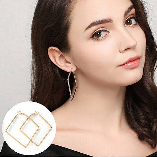 

Women's Hoop Earrings Statement Ladies Basic Simple Style Earrings Jewelry Gold / Silver For Party Daily Casual