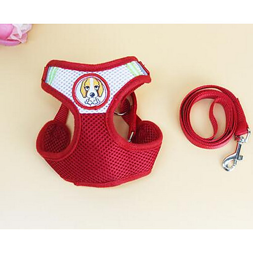 

Dog Harness Leash Adjustable / Retractable Solid Colored Nylon Small Dog Red Pink
