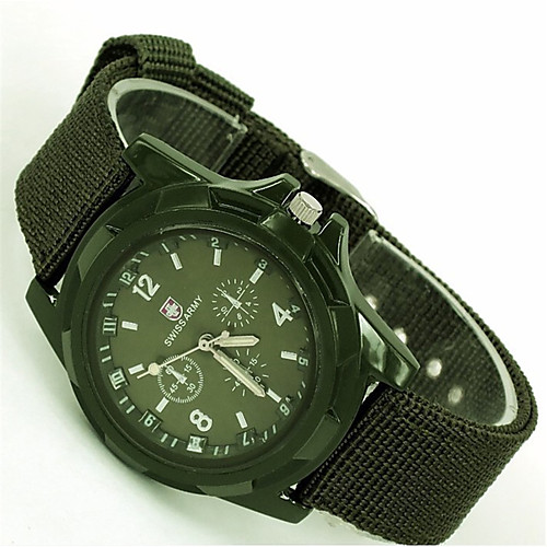 

Men's Fashion Watch Quartz Fabric Band Casual Black Blue Green