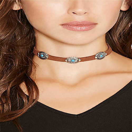 

Women's Choker Necklace Ladies Basic Boho Bohemian Alloy Brown Black Necklace Jewelry For Daily Casual