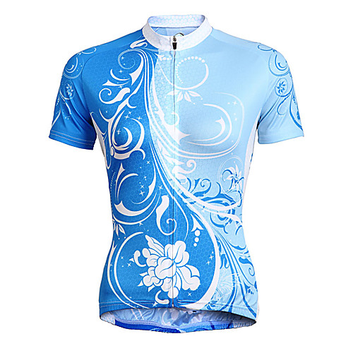

TASDAN Women's Short Sleeve Cycling Jersey Polyester Floral Botanical Plus Size Bike Jersey Top Clothing Suit Mountain Bike MTB Road Bike Cycling Breathable Quick Dry Ultraviolet Resistant Sports