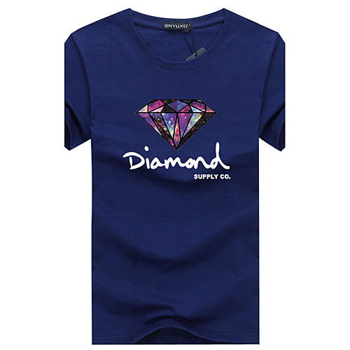

Men's T shirt Letter Plus Size Print Short Sleeve Daily Tops Cotton Basic White Black Blue